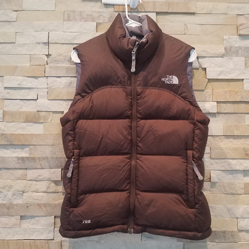 North Face Brown Retro 96 Vintage Nuptse Puffer Vest Jacket Small Bubble Puff S
